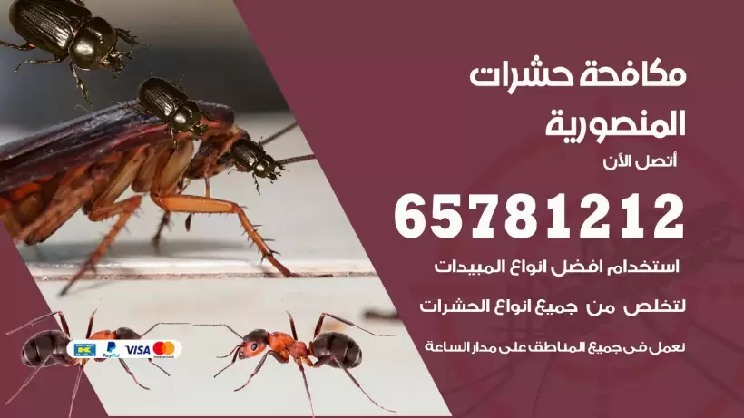 مكافحة حشرات المنصورية 50050641 مكافحة حشرات وقوارض وصراصير