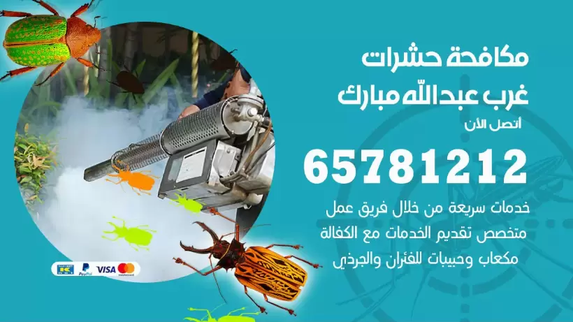 مكافحة حشرات غرب عبدالله مبارك 50050641 مكافحة حشرات وقوارض وصراصير